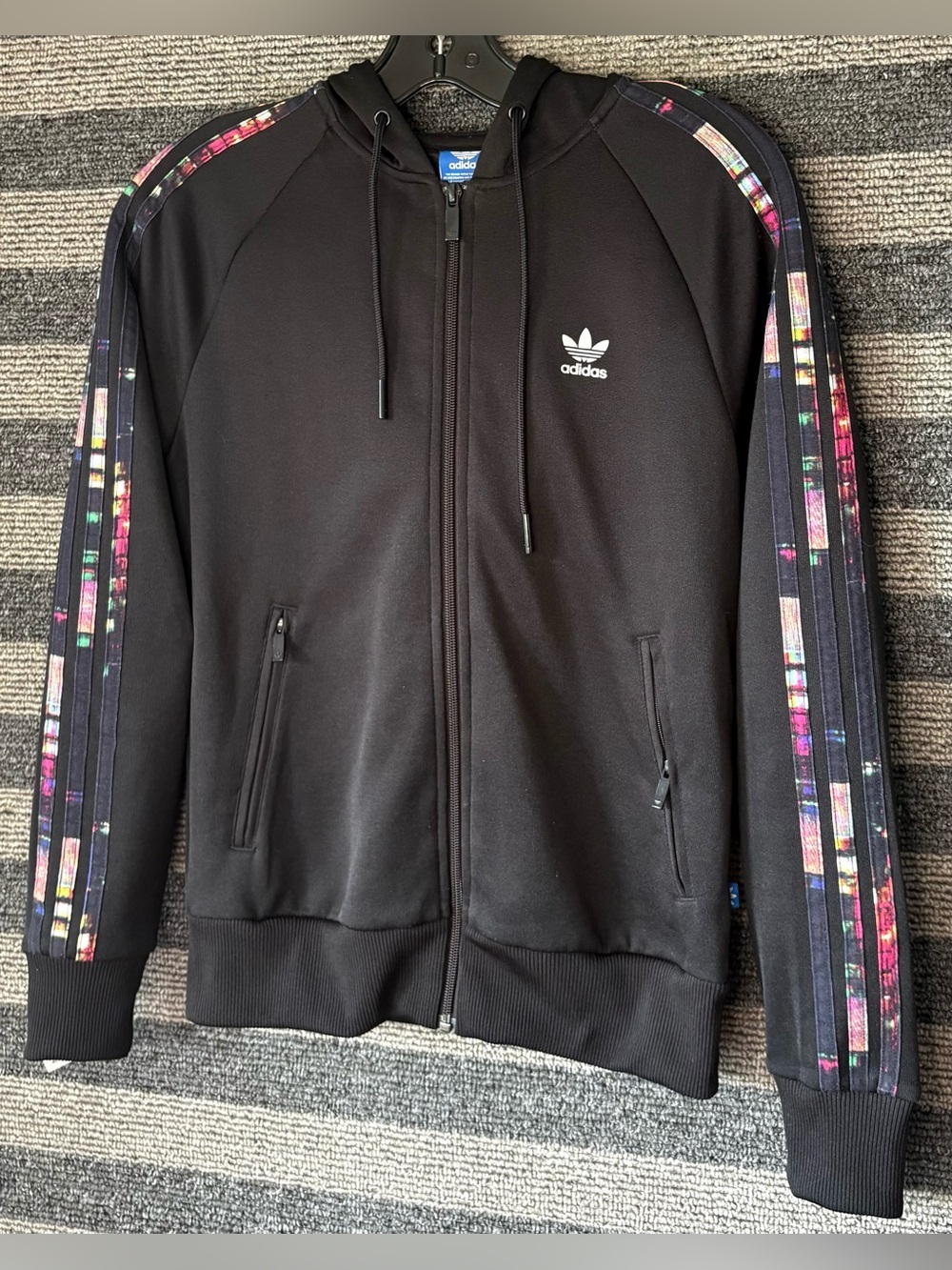 2014 Adidas Women’s Black Full Zip Hooded Track Jacket Small EUC